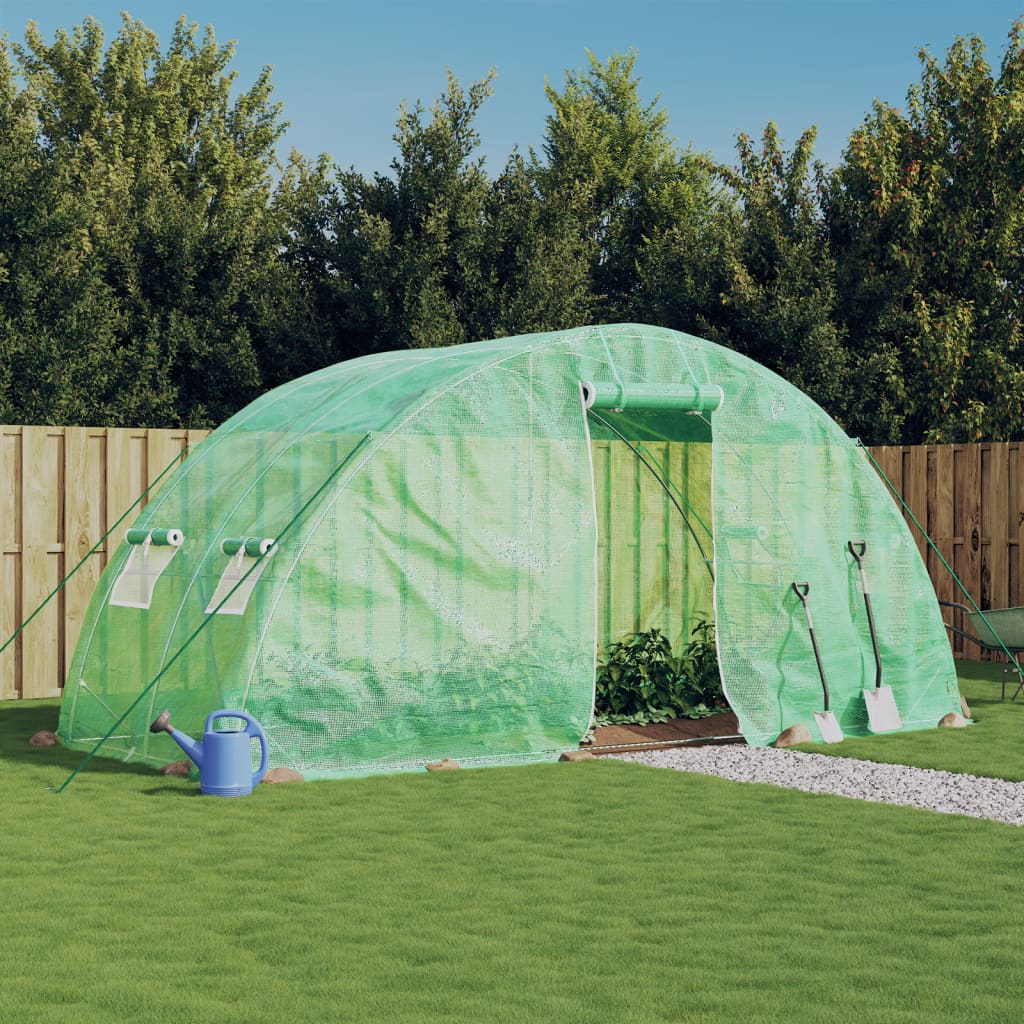 Berkfield Greenhouse with Steel Frame Green 10 m�__ 5x2x2.3 m