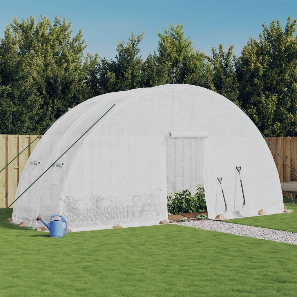 Berkfield Greenhouse with Steel Frame White 12 m�__ 6x2x2.85 m