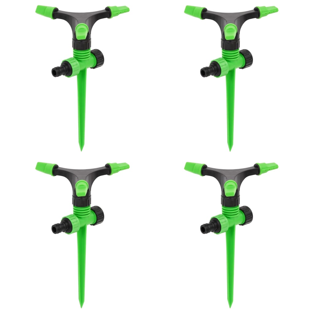 Berkfield Rotating Sprinklers 4 pcs Green and Black 16x13.5x25.5 cm ABS&PP