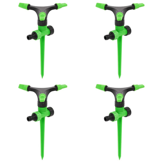Berkfield Rotating Sprinklers 4 pcs Green and Black 16x13.5x25.5 cm ABS&PP