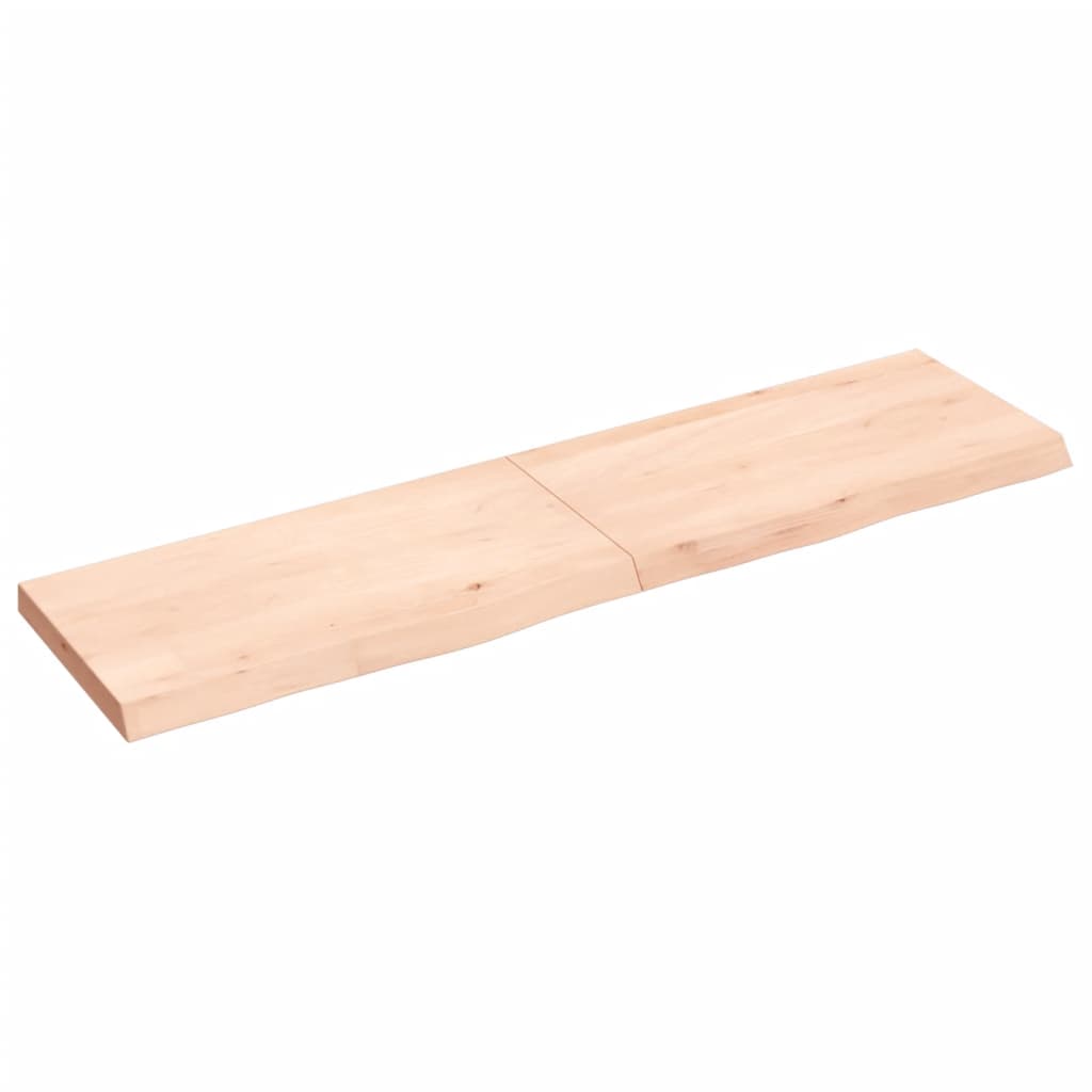 Berkfield Wall Shelf 120x30x4 cm Untreated Solid Wood Oak
