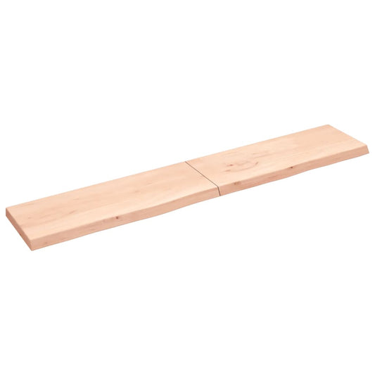 Berkfield Wall Shelf 220x40x6 cm Untreated Solid Wood Oak
