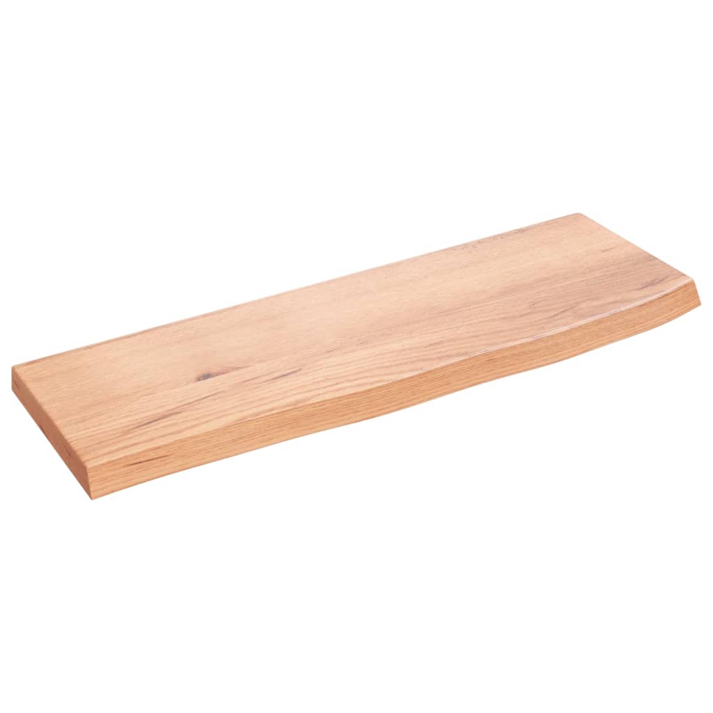 Berkfield Wall Shelf Light Brown 60x20x2 cm Treated Solid Wood Oak