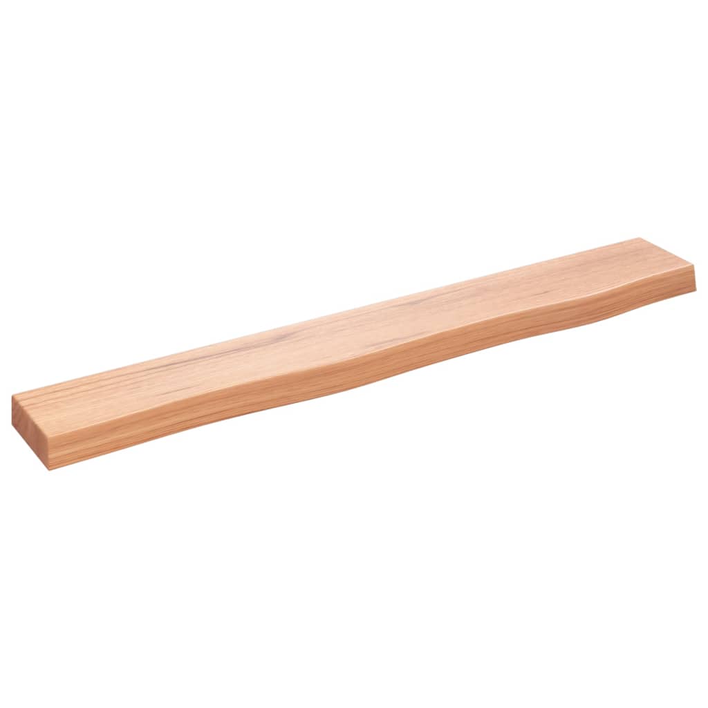 Berkfield Wall Shelf Light Brown 80x10x4 cm Treated Solid Wood Oak