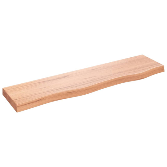 Berkfield Wall Shelf Light Brown 80x20x4 cm Treated Solid Wood Oak