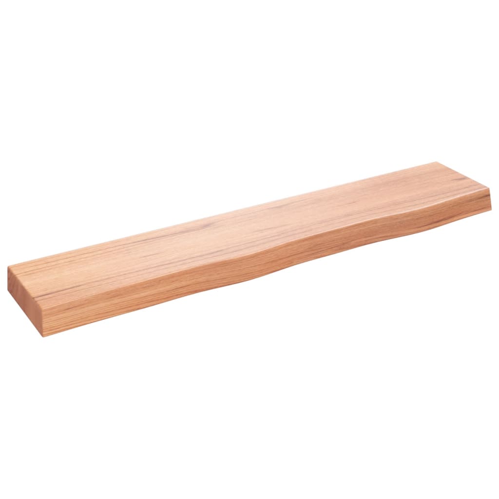 Berkfield Wall Shelf Light Brown 100x20x6 cm Treated Solid Wood Oak