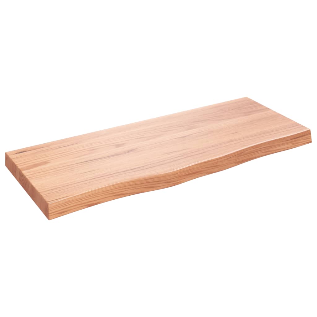 Berkfield Wall Shelf Light Brown 100x40x6 cm Treated Solid Wood Oak