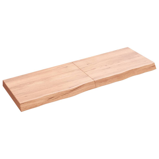 Berkfield Wall Shelf Light Brown 120x40x6 cm Treated Solid Wood Oak