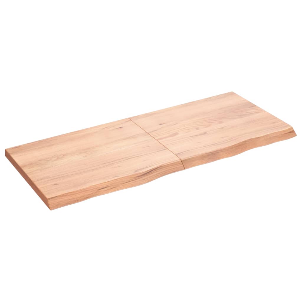 Berkfield Wall Shelf Light Brown 120x50x4 cm Treated Solid Wood Oak