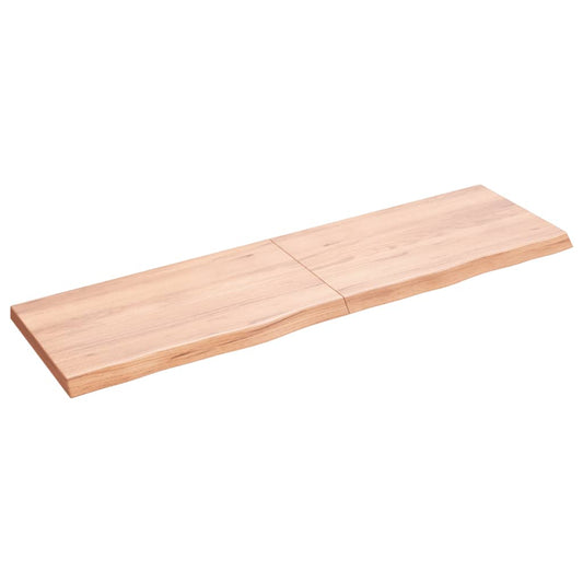 Berkfield Wall Shelf Light Brown 140x40x4 cm Treated Solid Wood Oak