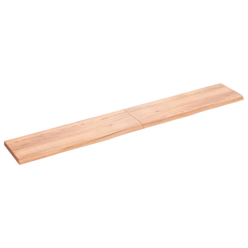 Berkfield Wall Shelf Light Brown 200x30x4 cm Treated Solid Wood Oak