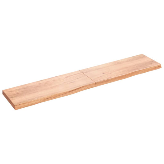 Berkfield Wall Shelf Light Brown 200x40x6 cm Treated Solid Wood Oak