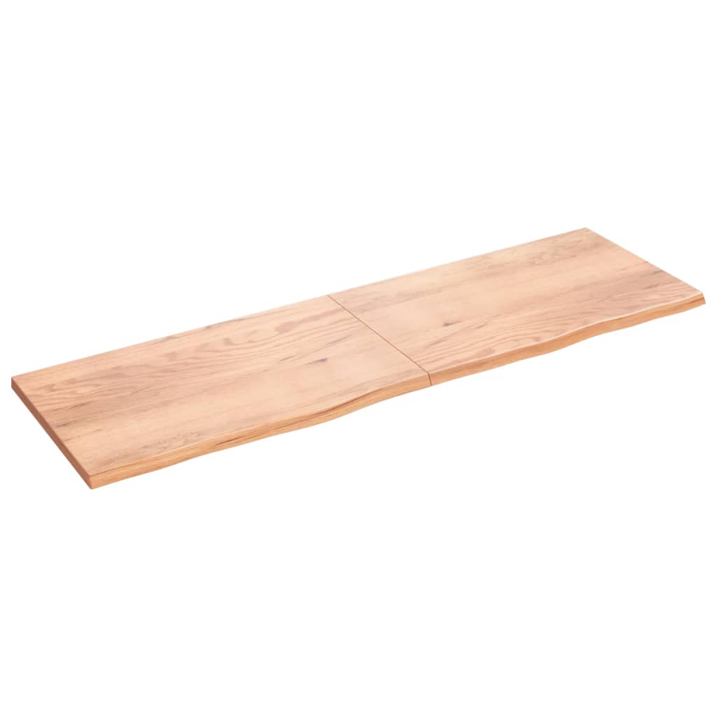 Berkfield Wall Shelf Light Brown 200x60x4 cm Treated Solid Wood Oak