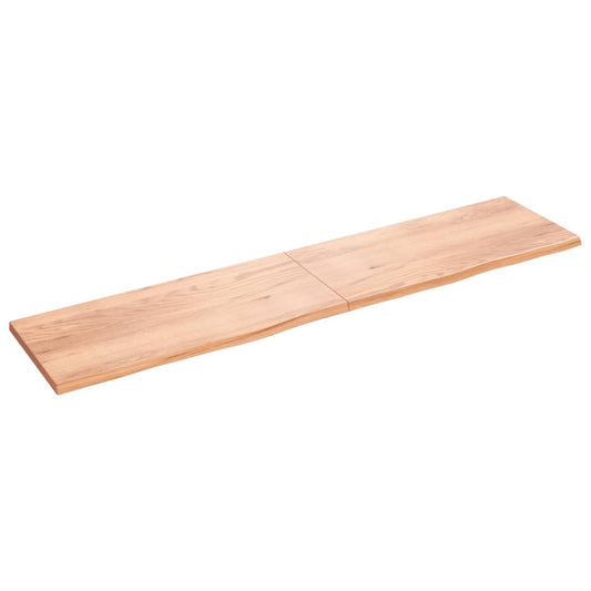 Berkfield Wall Shelf Light Brown 220x50x4 cm Treated Solid Wood Oak