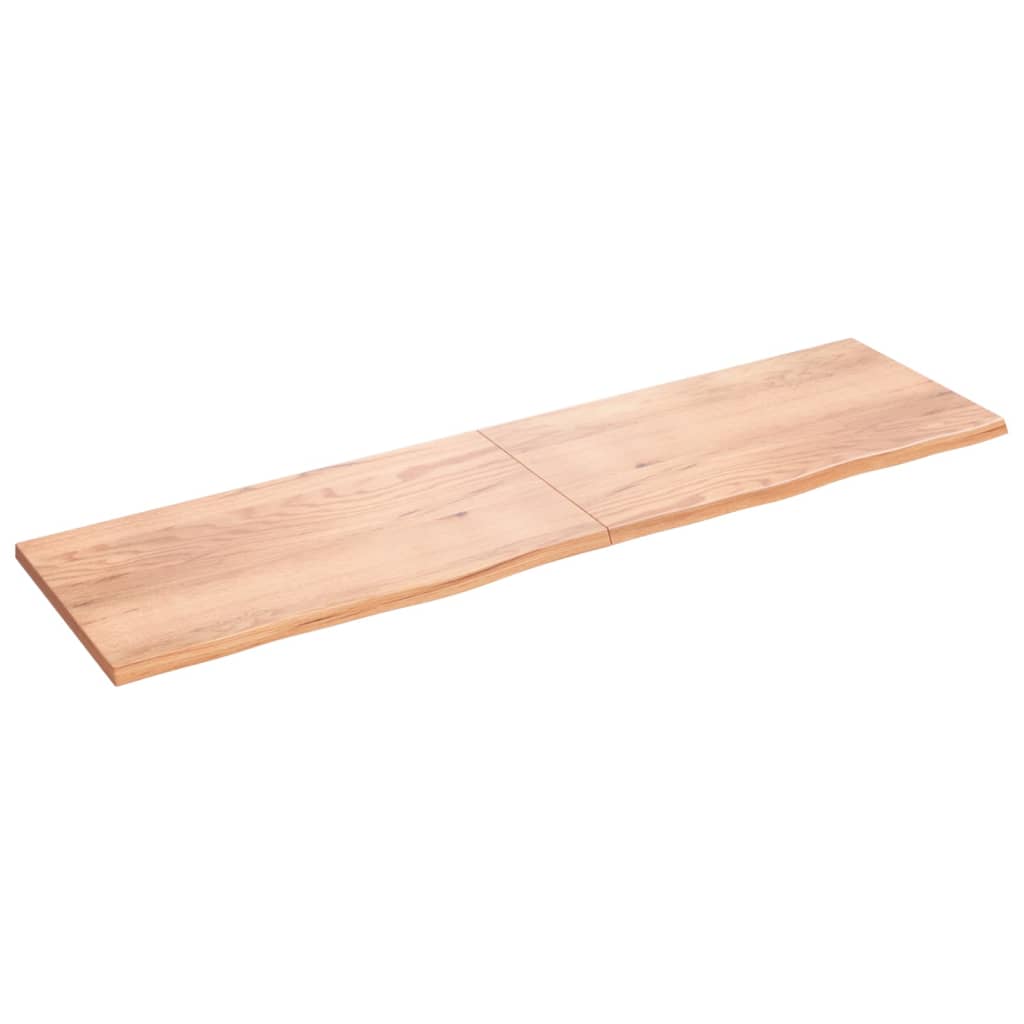 Berkfield Wall Shelf Light Brown 220x60x4 cm Treated Solid Wood Oak