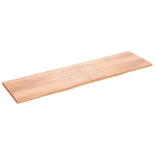 Berkfield Wall Shelf Light Brown 220x60x4 cm Treated Solid Wood Oak