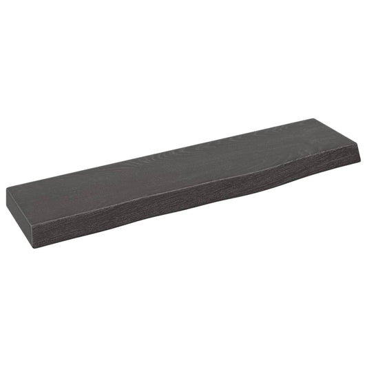 Berkfield Wall Shelf Dark Grey 40x10x2 cm Treated Solid Wood Oak