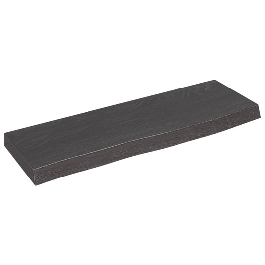 Berkfield Wall Shelf Dark Grey 60x20x4 cm Treated Solid Wood Oak