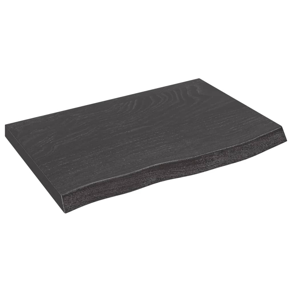 Berkfield Wall Shelf Dark Grey 60x40x4 cm Treated Solid Wood Oak
