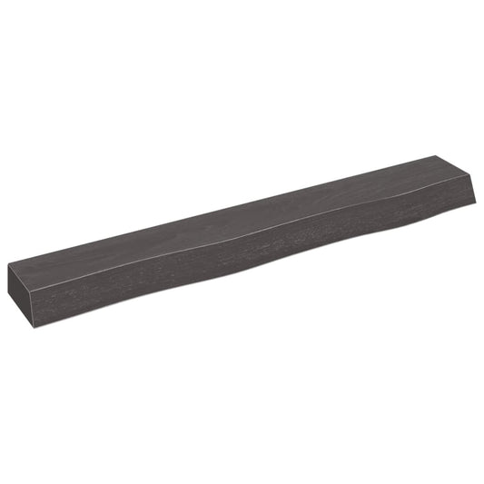 Berkfield Wall Shelf Dark Grey 80x10x6 cm Treated Solid Wood Oak