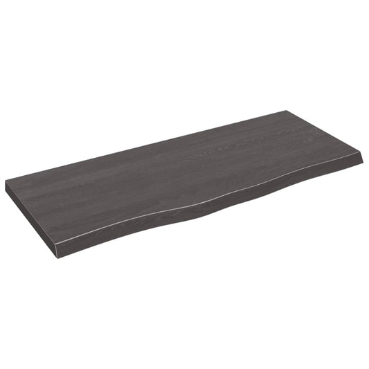 Berkfield Wall Shelf Dark Grey 100x40x4 cm Treated Solid Wood Oak