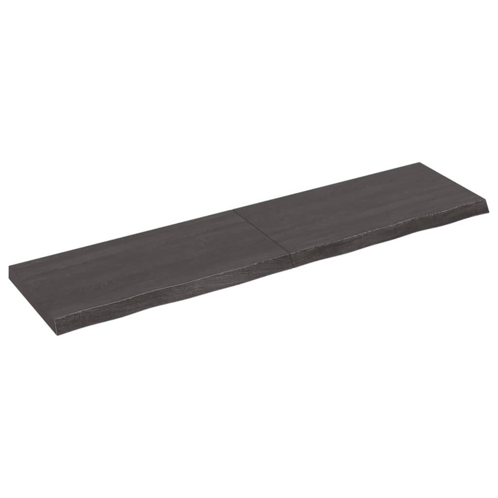 Berkfield Wall Shelf Dark Grey 120x30x4 cm Treated Solid Wood Oak