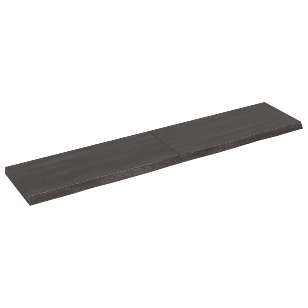 Berkfield Wall Shelf Dark Grey 140x30x4 cm Treated Solid Wood Oak