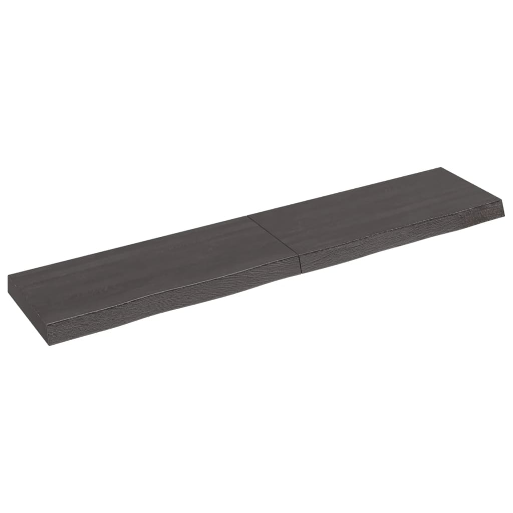 Berkfield Wall Shelf Dark Grey 140x30x6 cm Treated Solid Wood Oak
