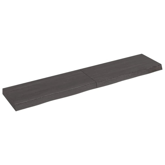 Berkfield Wall Shelf Dark Grey 140x30x6 cm Treated Solid Wood Oak