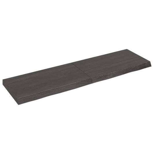 Berkfield Wall Shelf Dark Grey 140x40x6 cm Treated Solid Wood Oak