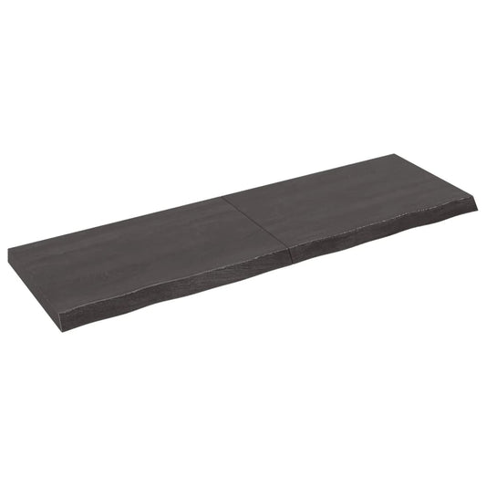 Berkfield Wall Shelf Dark Grey 160x50x6 cm Treated Solid Wood Oak