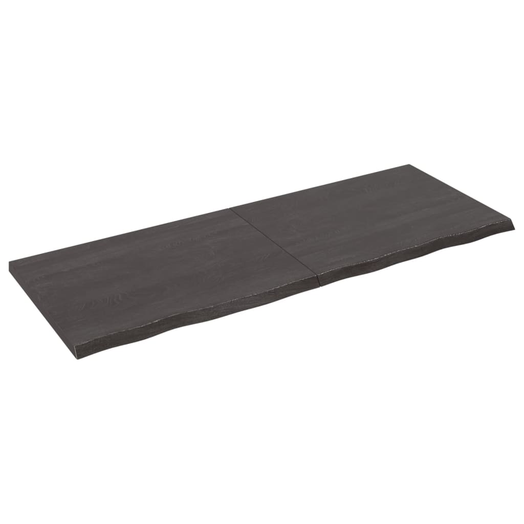 Berkfield Wall Shelf Dark Grey 160x60x4 cm Treated Solid Wood Oak