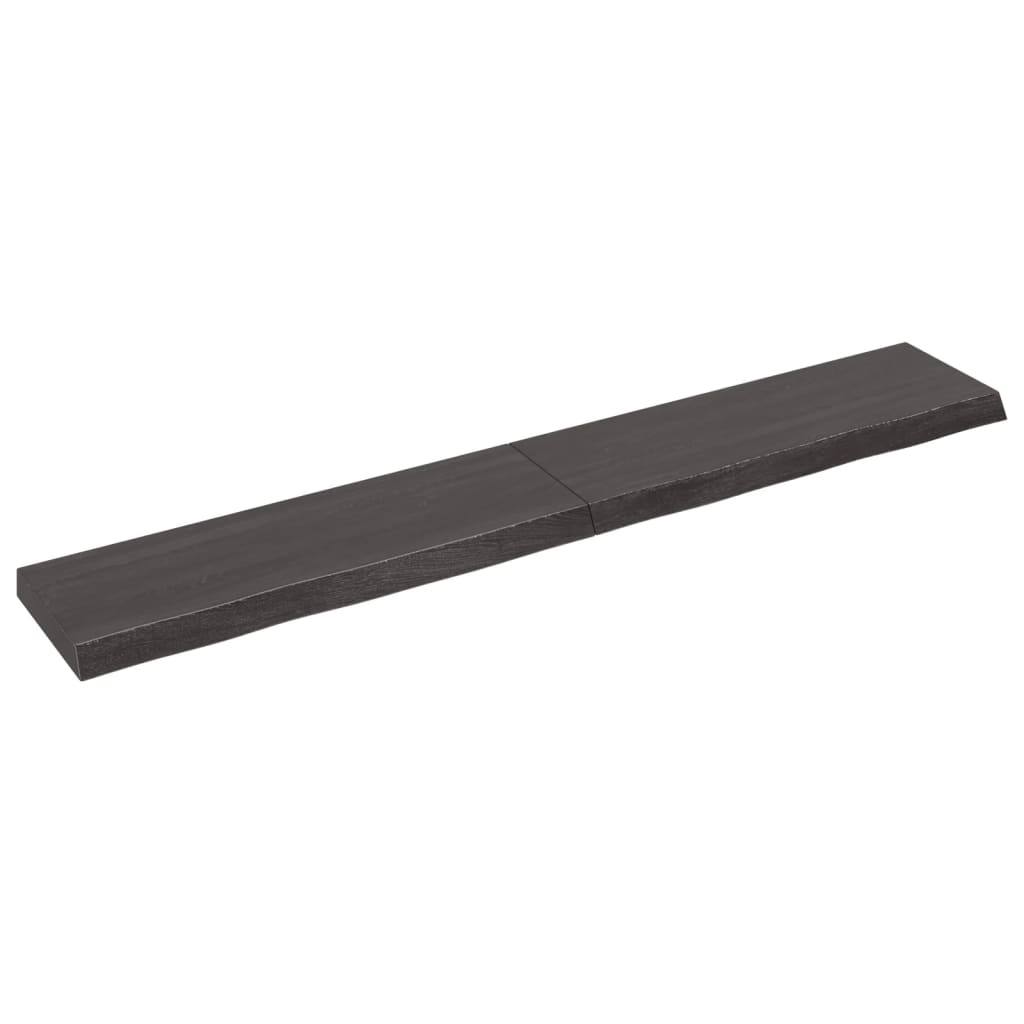 Berkfield Wall Shelf Dark Grey 180x30x6 cm Treated Solid Wood Oak