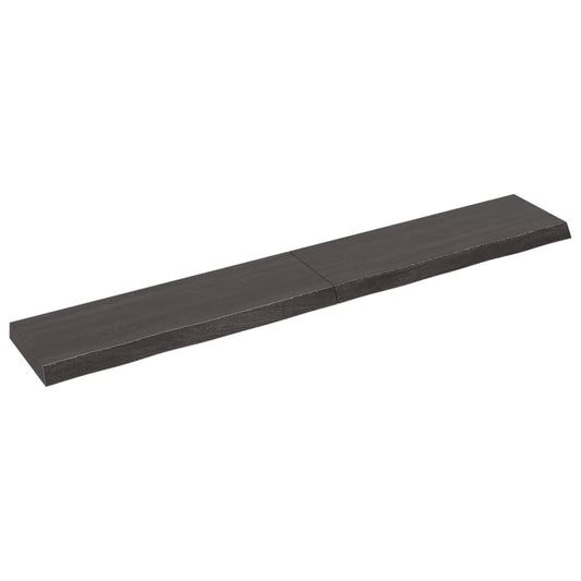 Berkfield Wall Shelf Dark Grey 180x30x6 cm Treated Solid Wood Oak