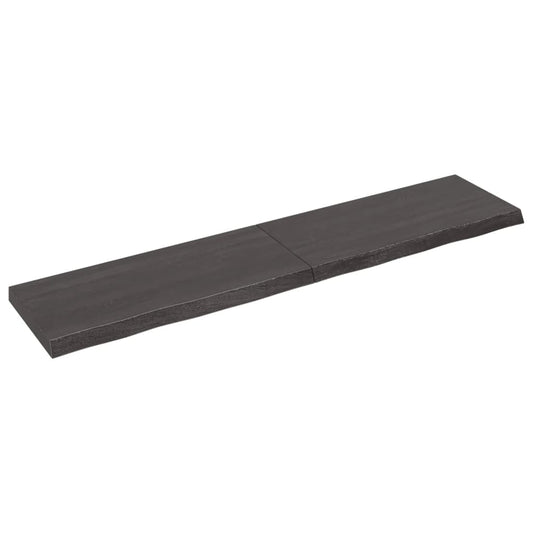 Berkfield Wall Shelf Dark Grey 180x40x6 cm Treated Solid Wood Oak