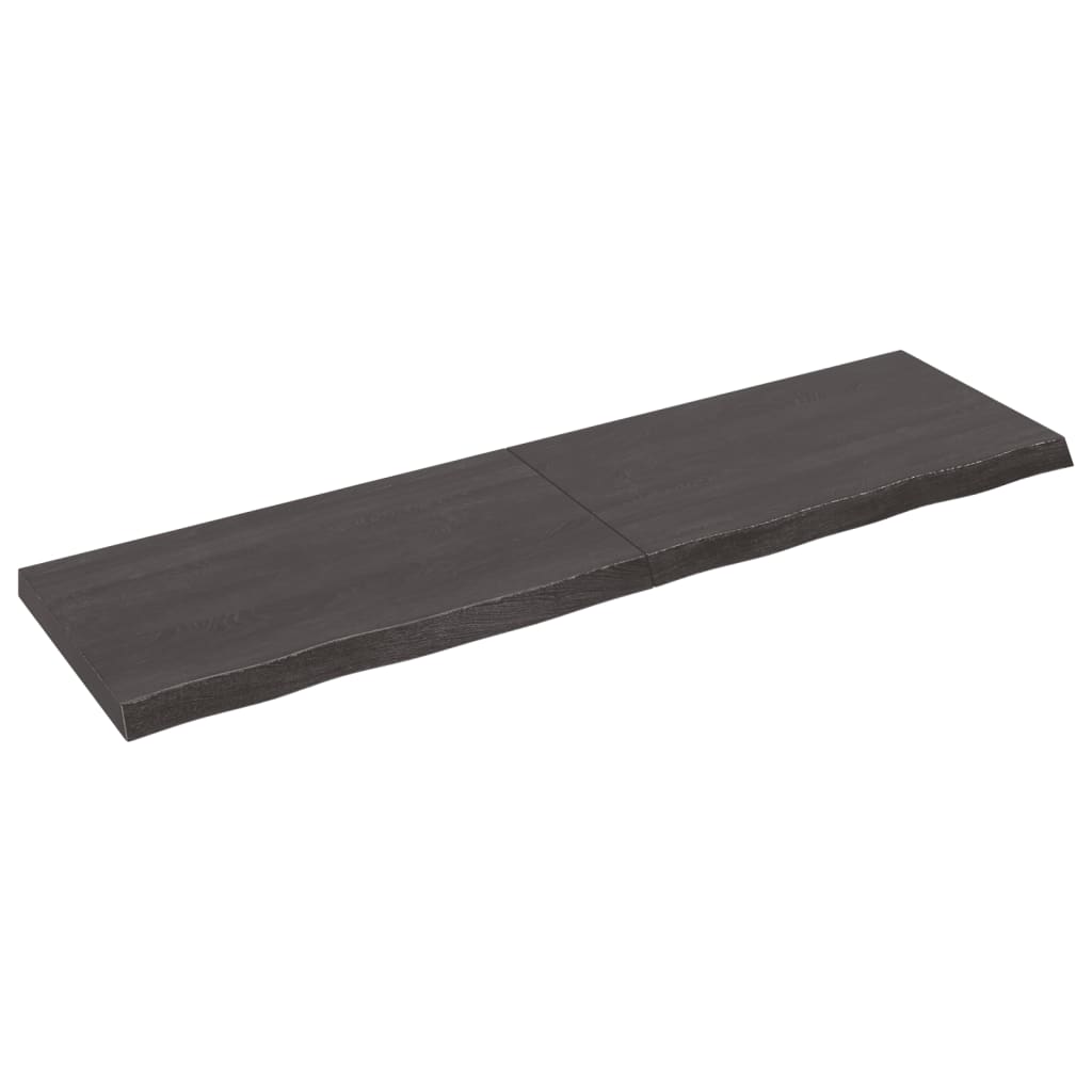 Berkfield Wall Shelf Dark Grey 180x50x6 cm Treated Solid Wood Oak