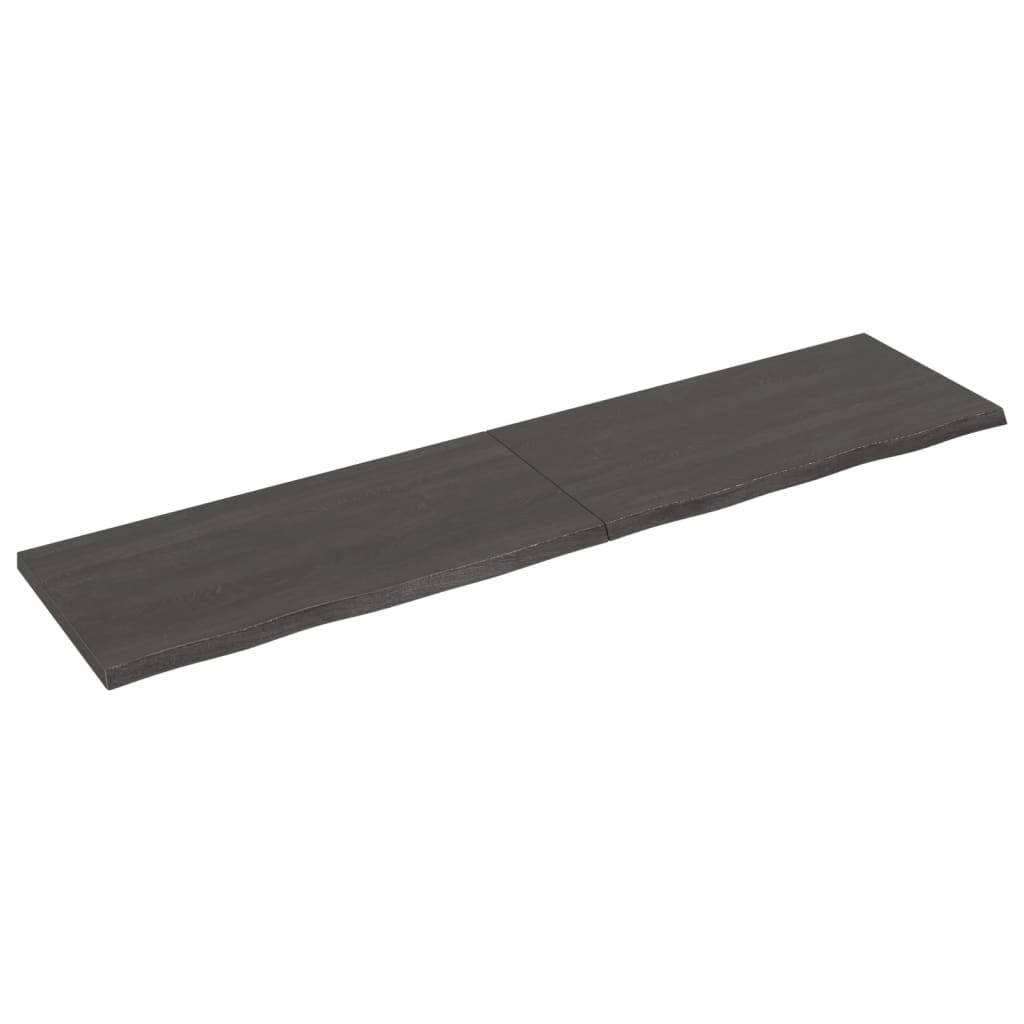 Berkfield Wall Shelf Dark Grey 200x50x4 cm Treated Solid Wood Oak