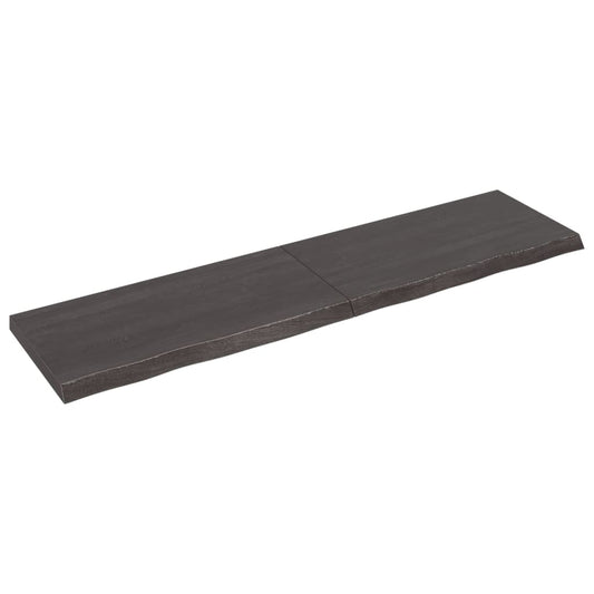 Berkfield Wall Shelf Dark Grey 200x50x6 cm Treated Solid Wood Oak