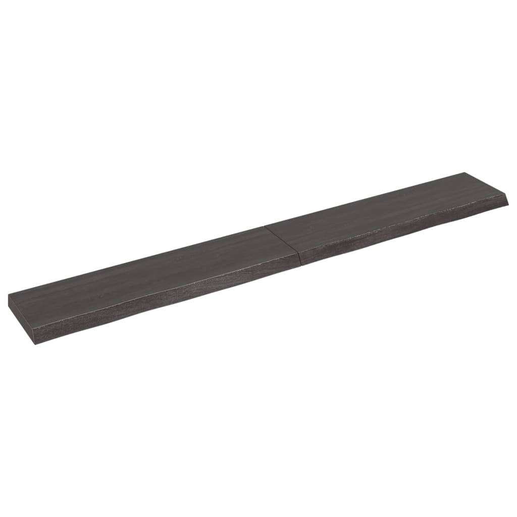 Berkfield Wall Shelf Dark Grey 220x30x6 cm Treated Solid Wood Oak