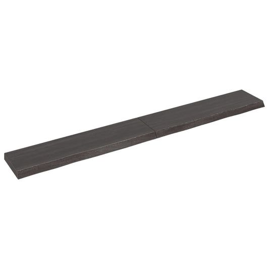 Berkfield Wall Shelf Dark Grey 220x30x6 cm Treated Solid Wood Oak