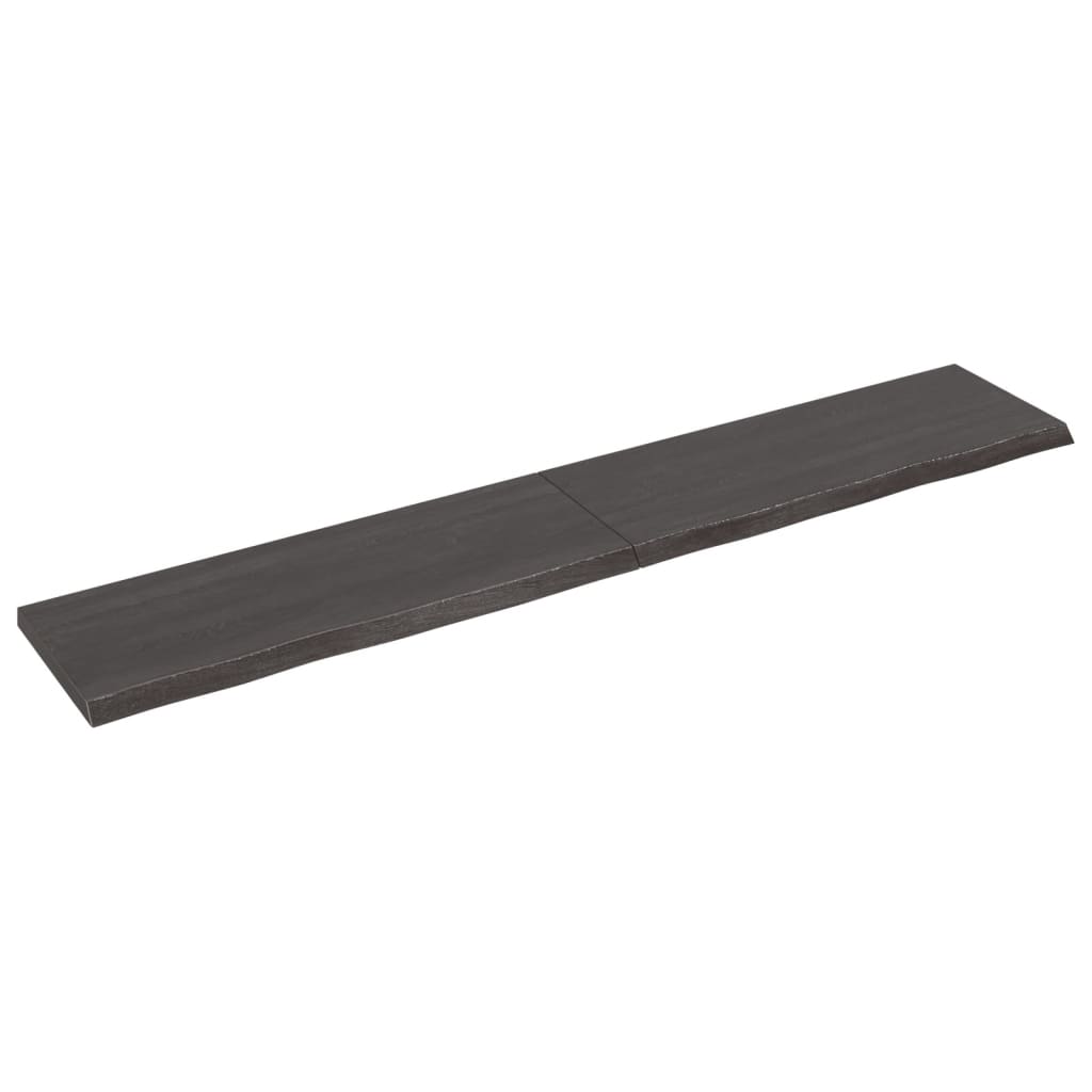 Berkfield Wall Shelf Dark Grey 220x40x4 cm Treated Solid Wood Oak