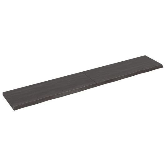 Berkfield Wall Shelf Dark Grey 220x40x4 cm Treated Solid Wood Oak