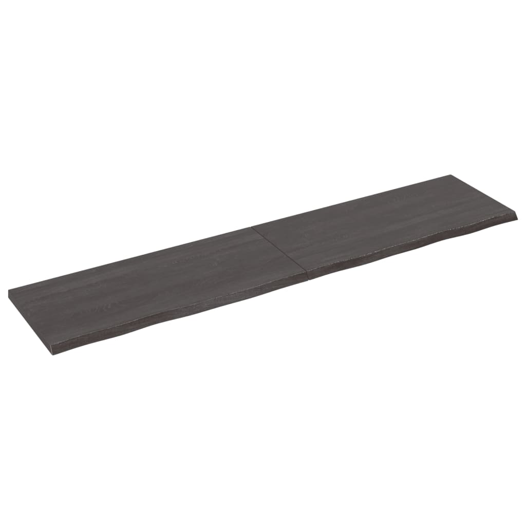 Berkfield Wall Shelf Dark Grey 220x50x4 cm Treated Solid Wood Oak
