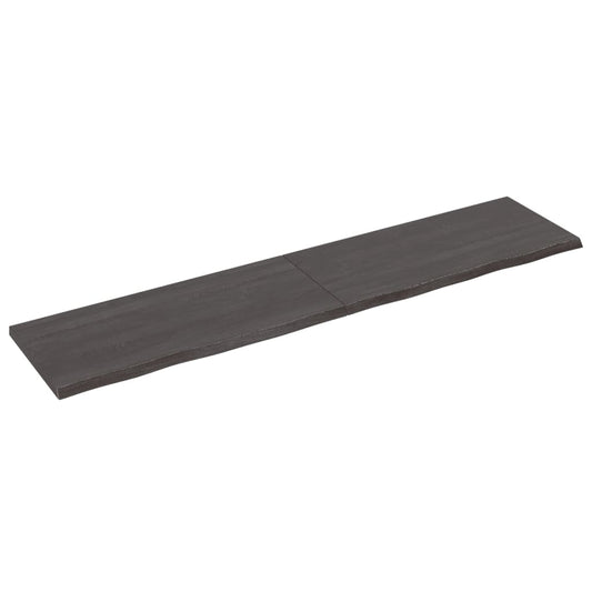 Berkfield Wall Shelf Dark Grey 220x50x4 cm Treated Solid Wood Oak