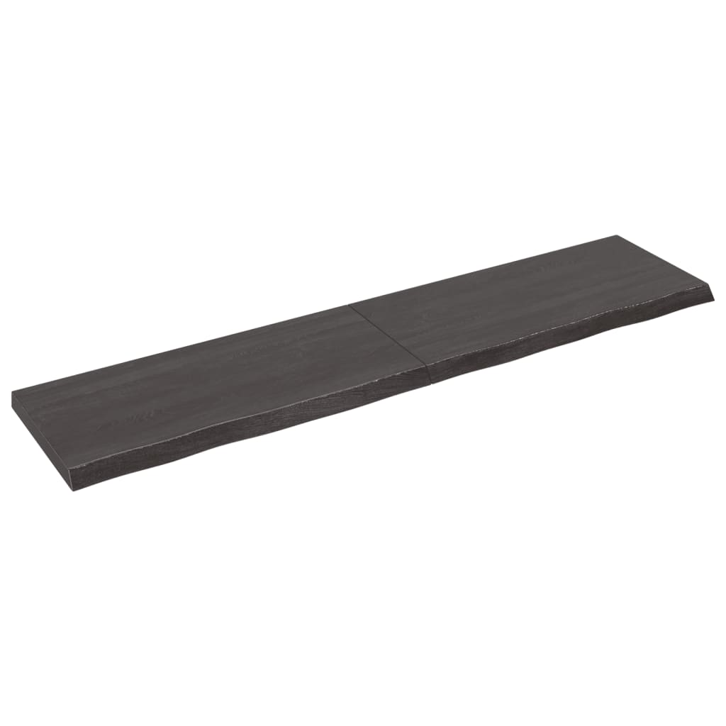Berkfield Wall Shelf Dark Grey 220x50x6 cm Treated Solid Wood Oak