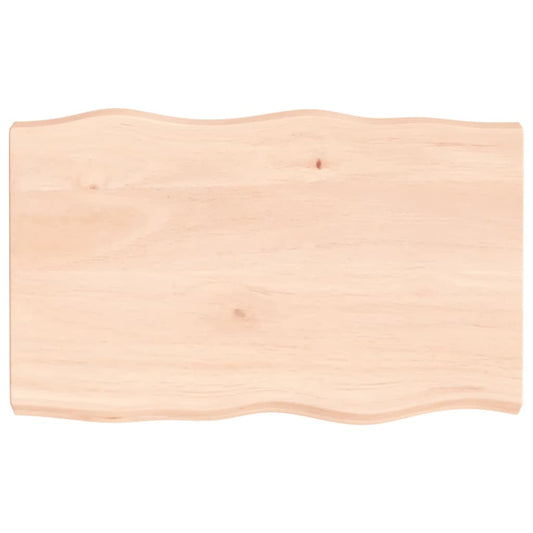 Berkfield Table Top 80x50x6 cm Untreated Solid Wood Oak Live Edge