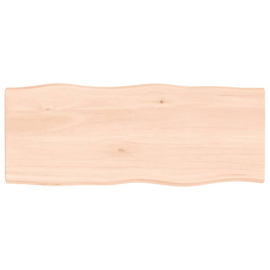 Berkfield Table Top 100x40x4 cm Untreated Solid Wood Oak Live Edge