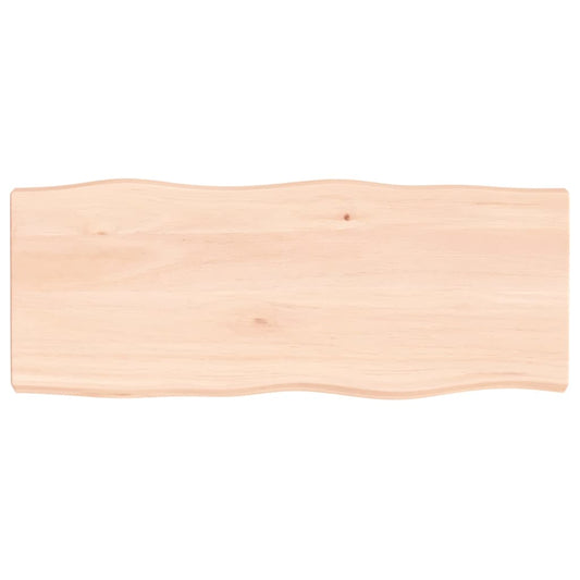 Berkfield Table Top 100x40x6 cm Untreated Solid Wood Oak Live Edge