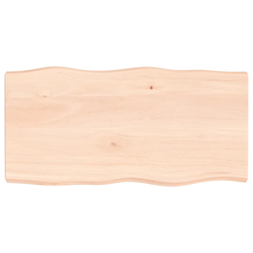 Berkfield Table Top 100x50x6 cm Untreated Solid Wood Oak Live Edge