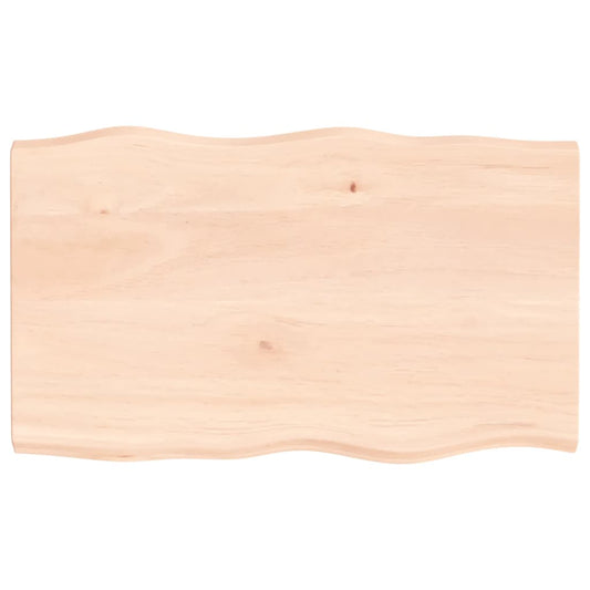 Berkfield Table Top 100x60x4 cm Untreated Solid Wood Oak Live Edge
